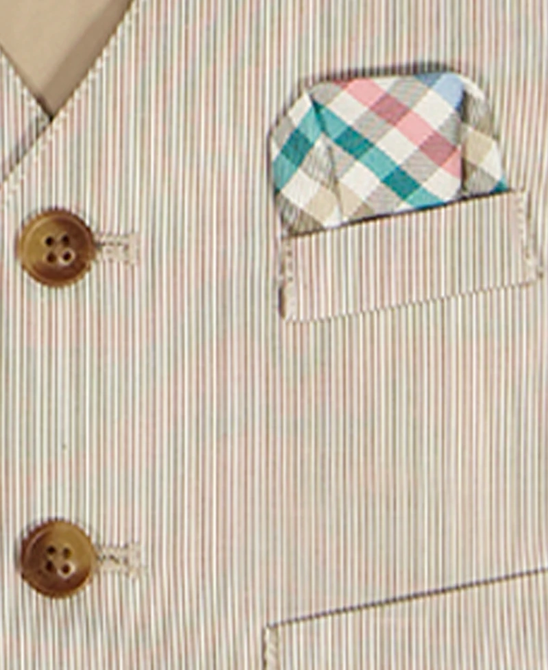 Nautica Baby Boys' Mini Stripe Vest, Shirt and Shorts, 3-Piece Set