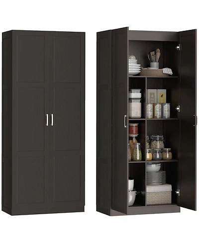 Homcom Kitchen Pantry Cabinet with Soft-Close Hinges Kitchen Cabinet