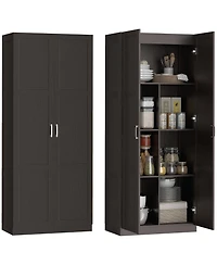 Homcom Kitchen Pantry Cabinet with Soft-Close Hinges Kitchen Cabinet