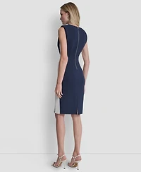 Dkny Women's Sleeveless Jewel Neck Sheath Dress