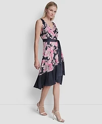 Dkny Women's Surplice Neck Asymmetrical Hem Dress