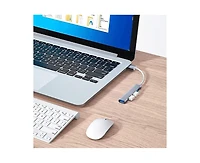 Risokeys Usb Extender 4-Port Small Usb Hub for Pc Laptop 5Gbps Data Transfer for Desktop, Usb Flash Drives, Mobile Hdd