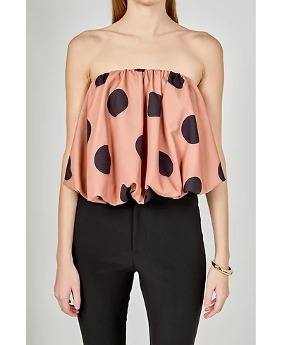 endless rose Women's Polka Dot Bubble Tube Top