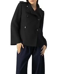Ivonne Women's High Neck Military Style Coat