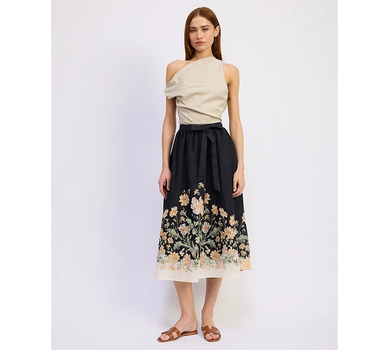 En Saison Women's Iris Pull-On Midi Skirt