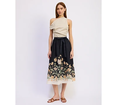 En Saison Women's Iris Pull-On Midi Skirt