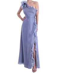 Marchesa Notte Women's One-Shoulder Side Slit Gown