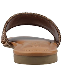 Journee Collection Women's Maria Slip On Metallic Beaded Slide Sandals