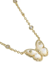 Kendra Scott Imitation Pearl and 14k Gold Over Brass Cailey Butterfly Short Pendant Necklace