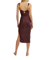 Free People Women's Long Live Printed Mesh Sleeveless Dress
