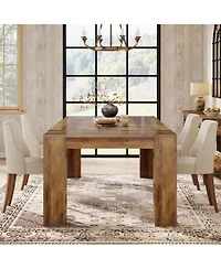 Tribesigns Dining Table for 4 to 6, Rectangular Kitchen Dinner Table, Wooden Eating Table