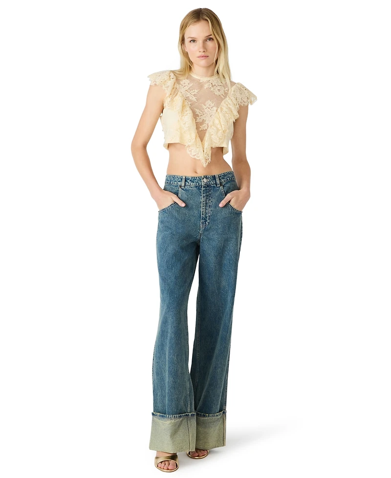 Steve Madden Women's Faya High Round Neck Top