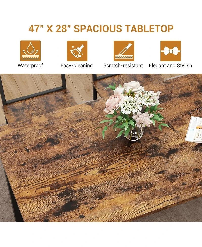 Kitchen Table Farmhouse Kitchen Table Chairs Set for 4 Modern Dining Table