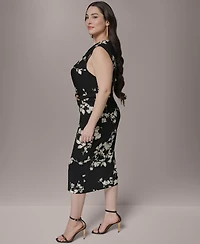 Donna Karan New York Plus Sleeveless Side Ring Sheath Dress