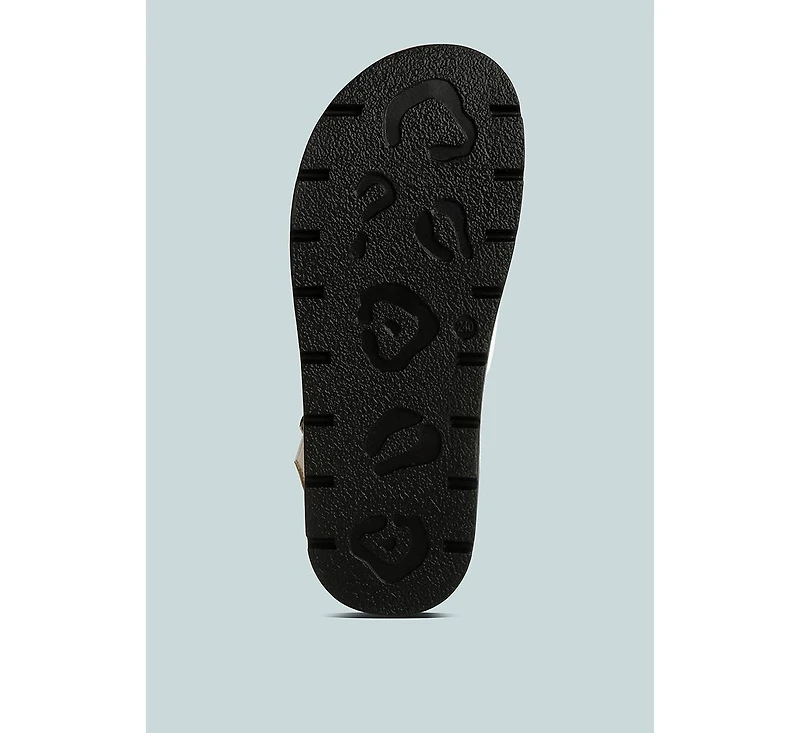 Womens Belcher Faux Leather Gladiator Sandals