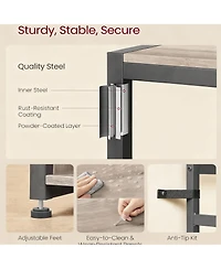 Yigii 4-in-1 Hall Tree with Bench, Adjustable Shoe Shelves, 14 Hooks, Industrial Style