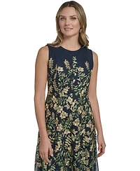 Jessica Howard Petite Sleeveless Jewel Neck Midi Dress