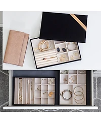 Household Essentials Stackable Jewelry Trays, Set of 3