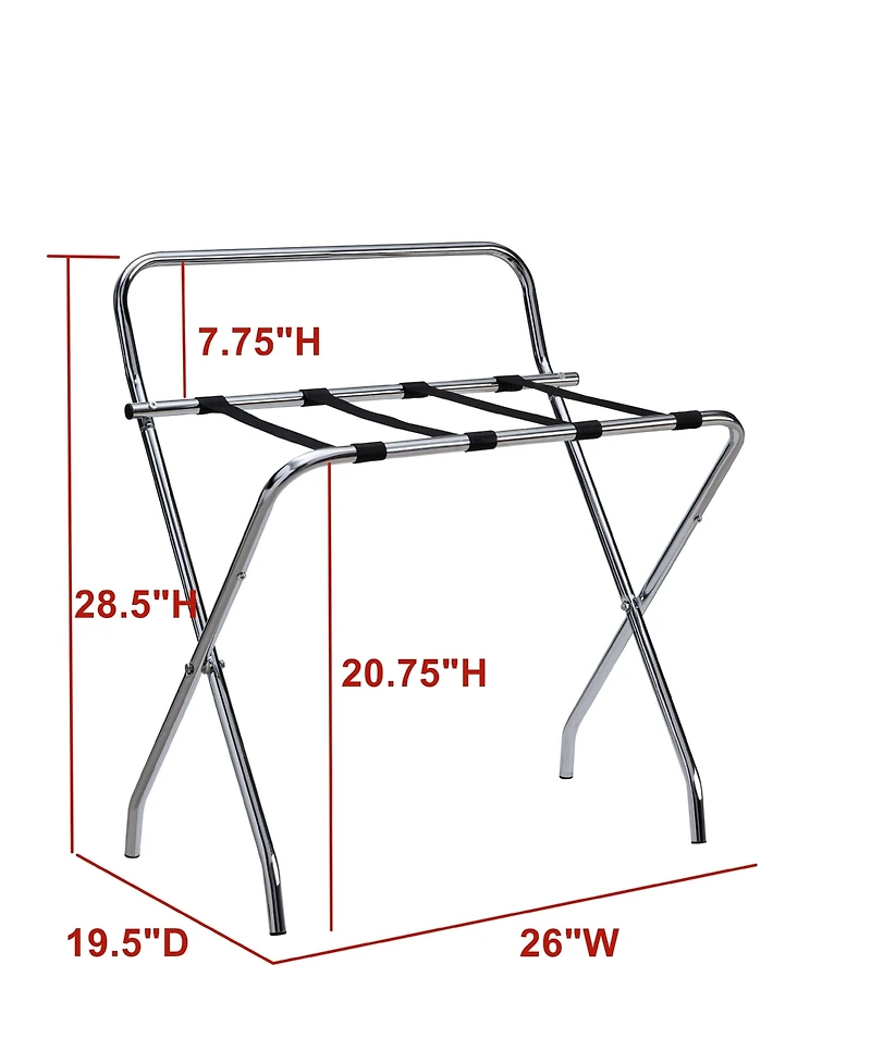Kings Brand Furniture Folding Luggage Rack with Nylon Straps