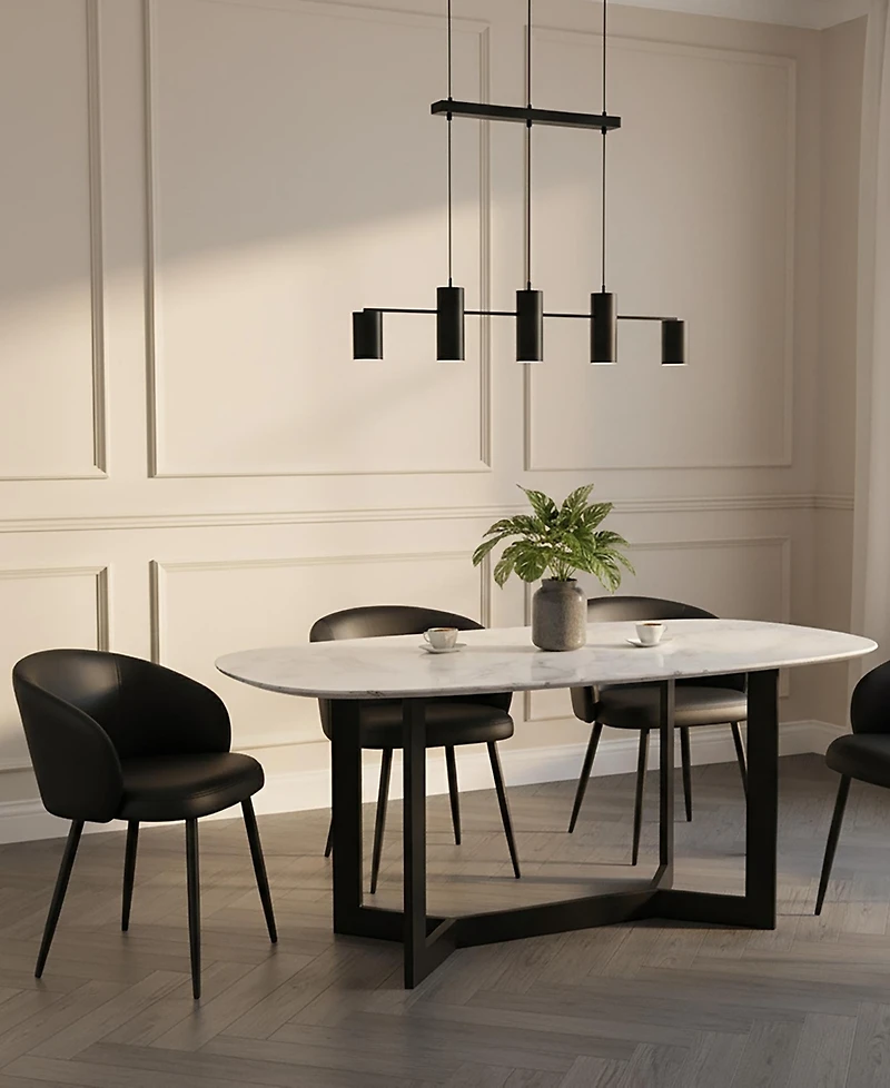 Looma Faux Leather Upholstered Dining Side Chairs, Set of 2