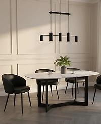 Looma Faux Leather Upholstered Dining Side Chairs, Set of 2