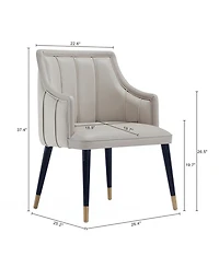 Eda 37.4" Wood Upholstered Dining Armchair