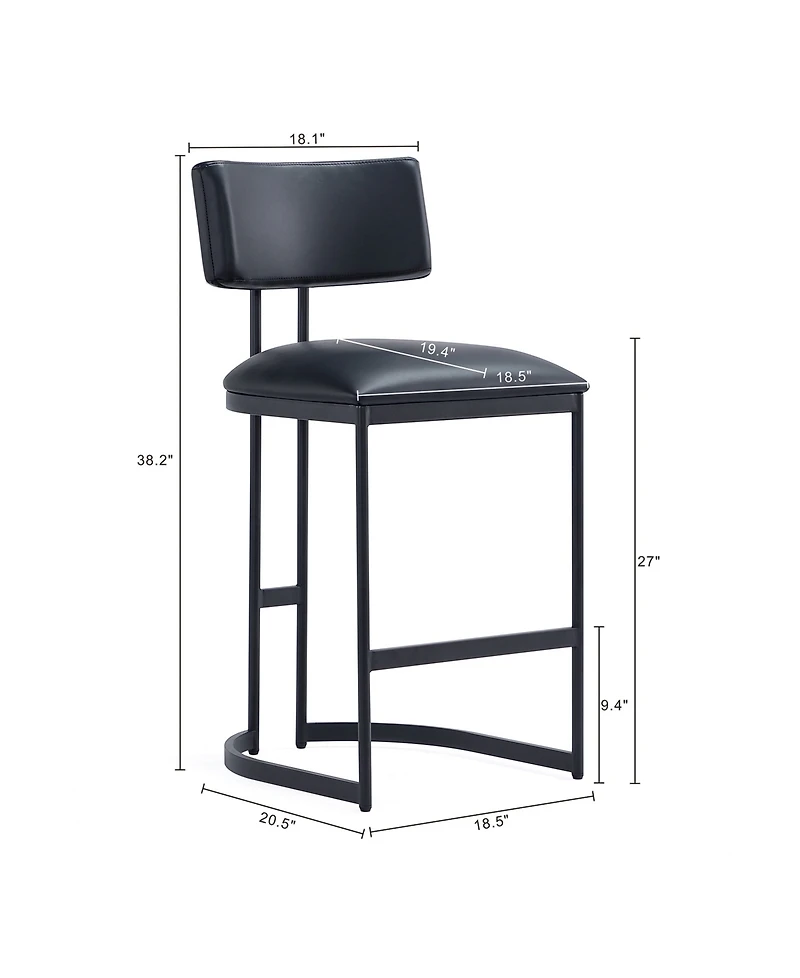 Juno 38.2" Faux Leather Upholstered Counter Stool