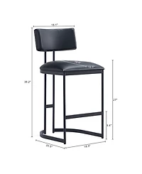 Juno 38.2" Faux Leather Upholstered Counter Stool