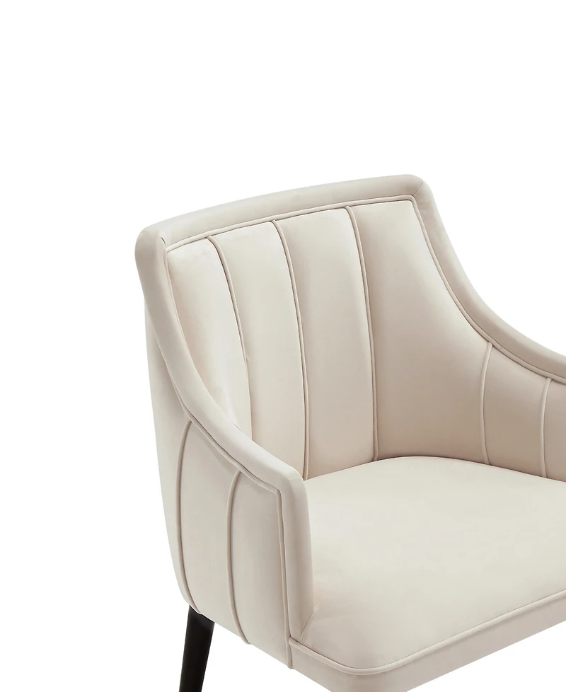 Eda 37.4" Wood Upholstered Dining Armchair