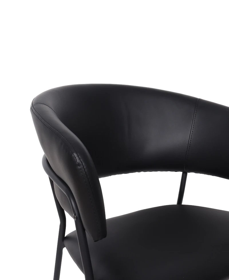 Slate Faux Leather Upholstered Dining Armchairs, Set of 4