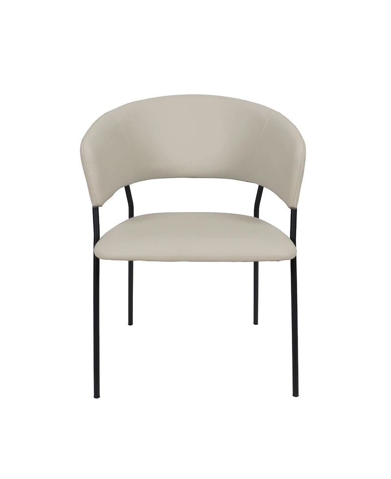 Slate Faux Leather Upholstered Dining Armchairs, Set of 4