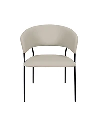 Slate Faux Leather Upholstered Dining Armchairs, Set of 4