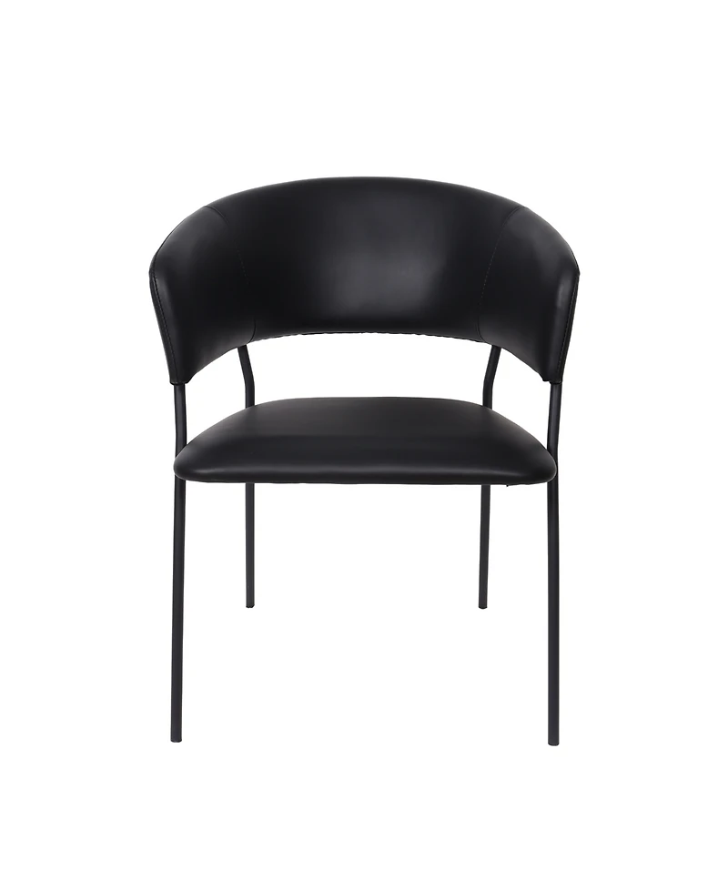 Slate Faux Leather Upholstered Dining Armchairs, Set of 4