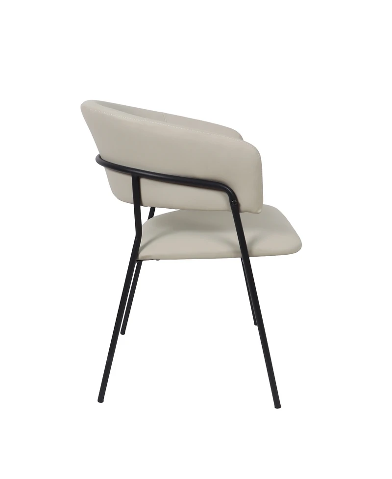Slate Faux Leather Upholstered Dining Armchairs, Set of 4