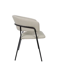 Slate Faux Leather Upholstered Dining Armchairs, Set of 4