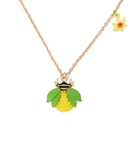 Betsey Johnson Faux Stone Hothouse Bloom Bee Pendant Necklace