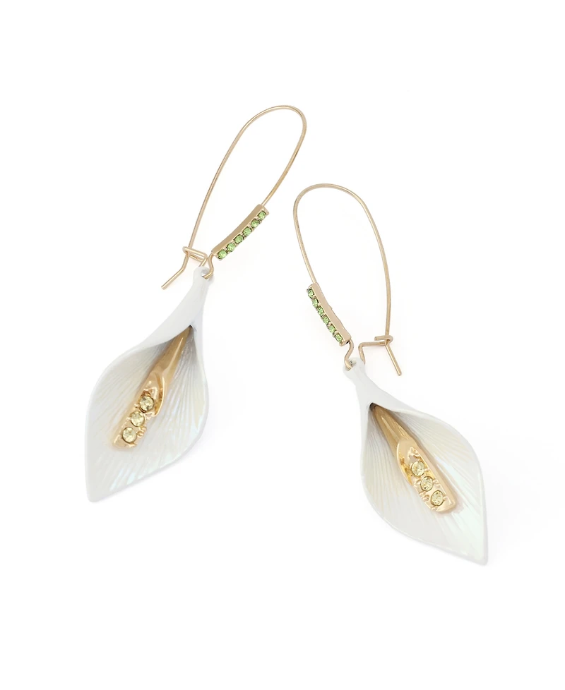 Betsey Johnson Faux Stone Betsey's Bouquet Calla Lily Dangle Earrings