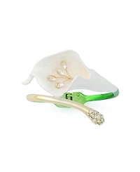 Betsey Johnson Faux Stone Betsey's Bouquet Calla Lily Bangle Bracelet