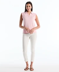 Rafaella Petite Ruffle Sleeveless Polo Shirt