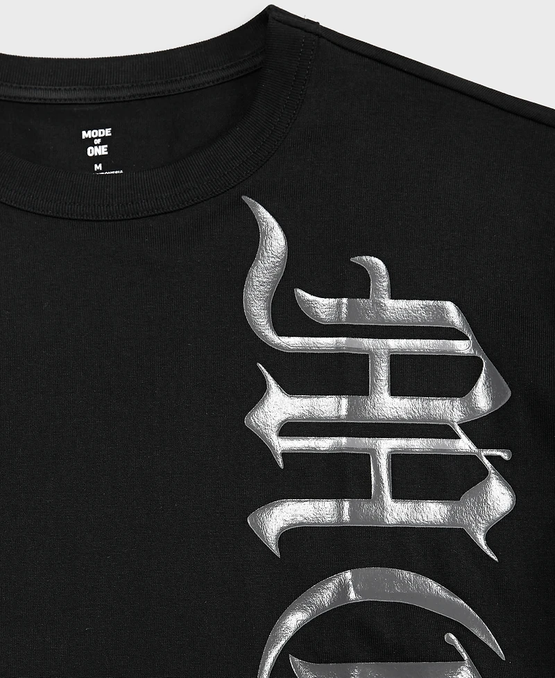 Mode of One Men's Cotton Metallic-Graphic Relaxed T-Shirt, Macy's Exclusive