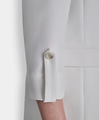 Dkny Women's Textured Notch Collar Open-Front Jacket