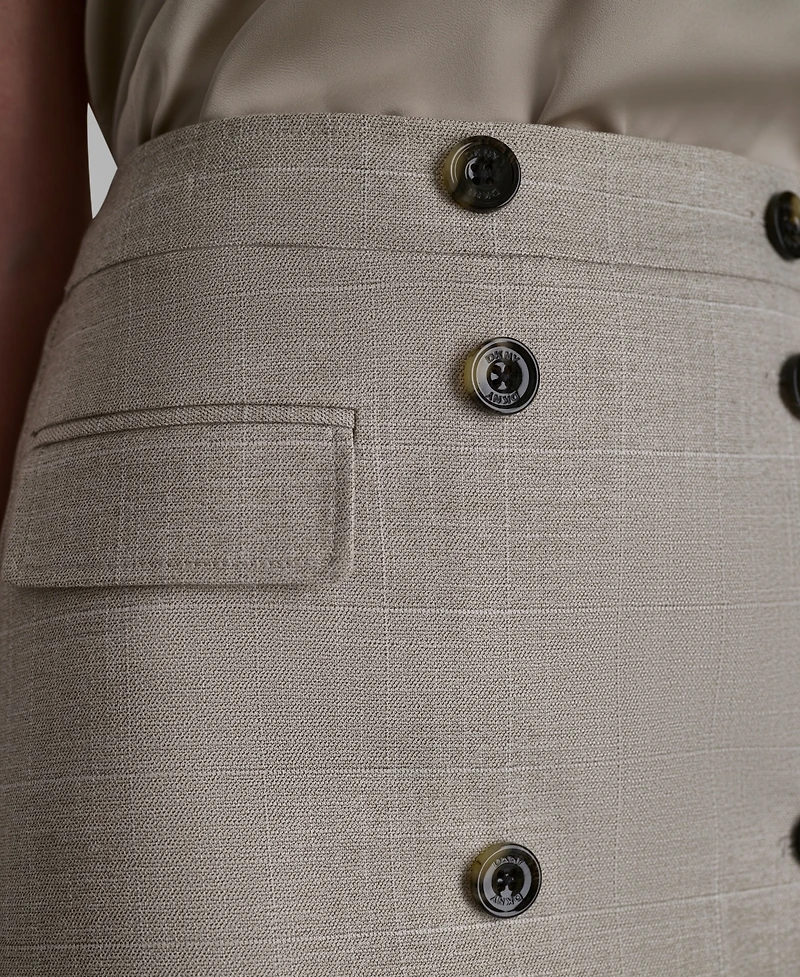 Dkny Women's Windowpane Melange Mini Skirt