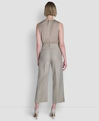 Dkny Women's Windowpane Mid Rise Cropped Pants