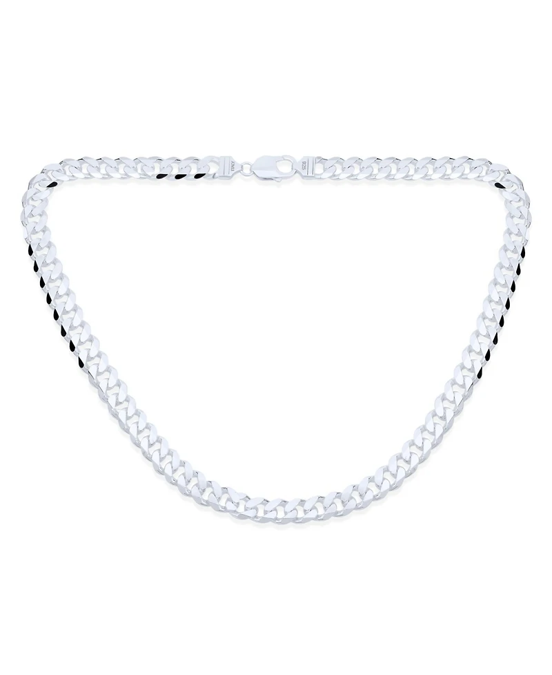 Bling Jewelry Heavy Solid Strong .925 Sterling Silver 8MM Miami Cuban Curb Chain Link Necklace
