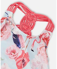 Deux par Girl Two-Piece Swimsuit Flamingo Print