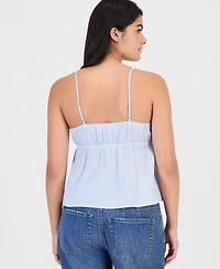 Madden Girl Juniors' Striped Cotton Sleeveless Top