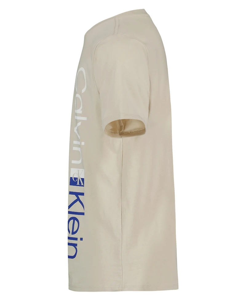 Calvin Klein Boys' 8-20 Vertical Ck Short-Sleeve Crewneck T-Shirt