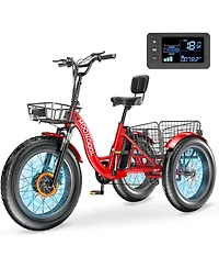 Mooncool TK1 Fat Tire 500W All-Terrain Electric Tricycle for Adults, 20" x 4.0" Wheel
