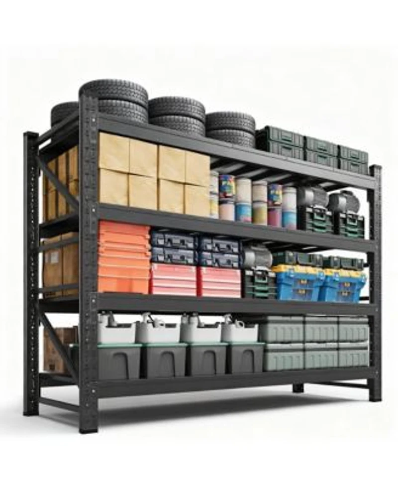 Yigii Heavy Duty 60 X22 W X 70 X22 H Garage Shelving 4 Tier Adjustable 4000 Lbs Capacity