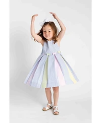 Florence Eiseman Big Girls Multicolor Seersucker Pleated Dress